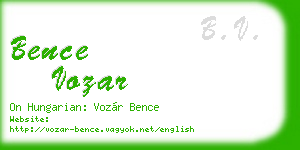 bence vozar business card